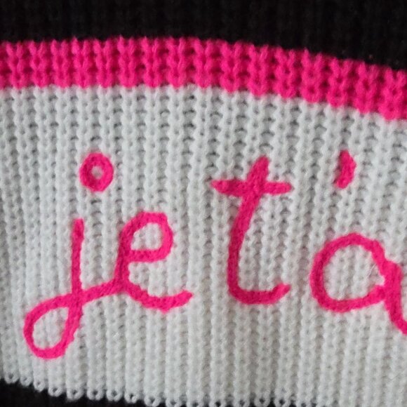 TORRID | Pullover Drop Shoulder Crew Neck Sweater Striped JE T'AIME SZ 0X - Picture 5 of 6